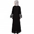 Designer abaya with embroidered sleeves- Black and White